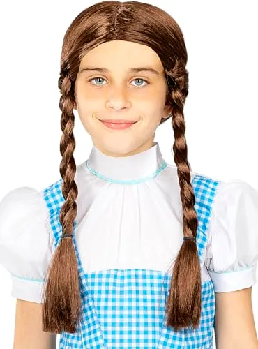 Funidelia Dorothy Mago di Oz parrucca bambina trecce castane