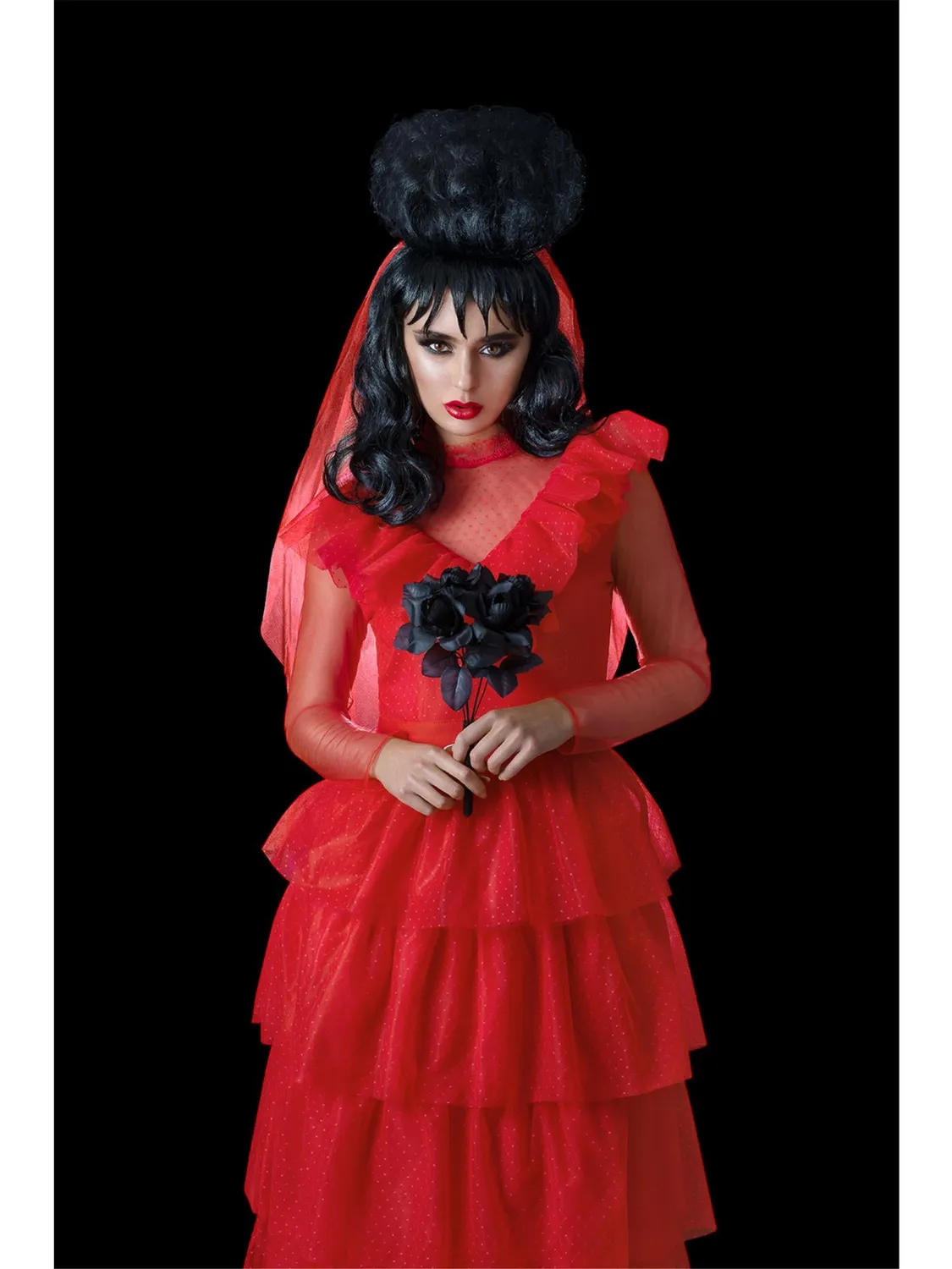 Smiffys Beetlejuice Costume Lydia Sposa Rossa Donna