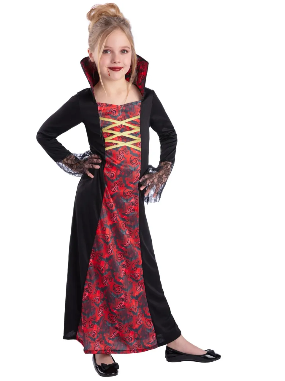 Smiffys Vampiress costume vampira nero 7-9 anni