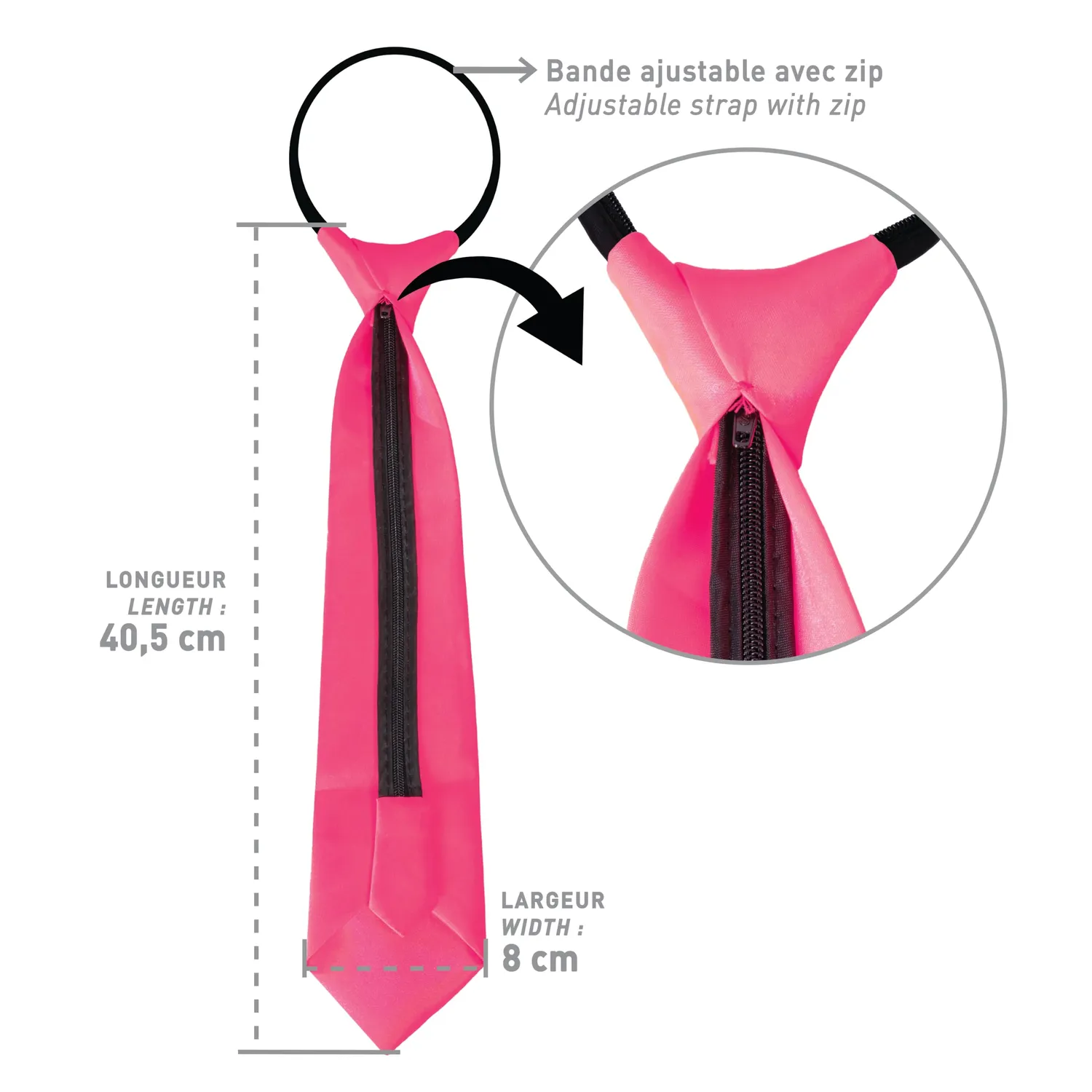 P'tit Clown 21162 Cravatta Elastico Rosa Fluo Unica