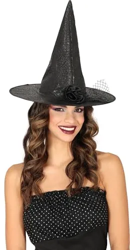 Guirca Cappello Strega Donna Similpelle Nero Halloween