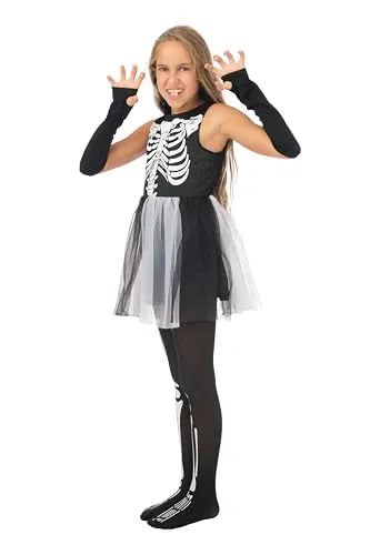P'tit Clown Scheletro Costume Bambina S Halloween