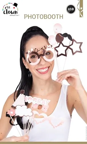 P'tit Clown oro rosa kit photobooth 10 pezzi elegante