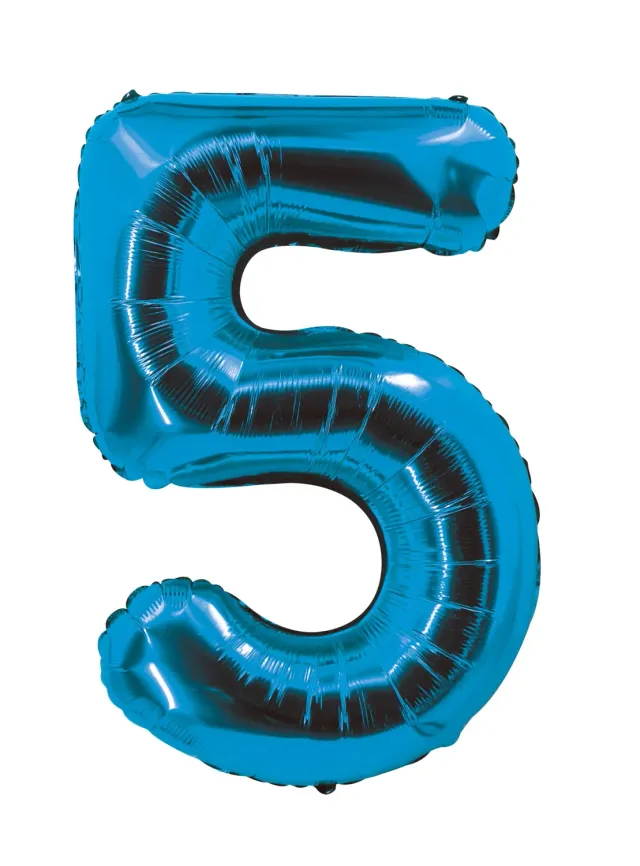 P'tit Clown re80505 palloncino numero 5 blu 85 cm