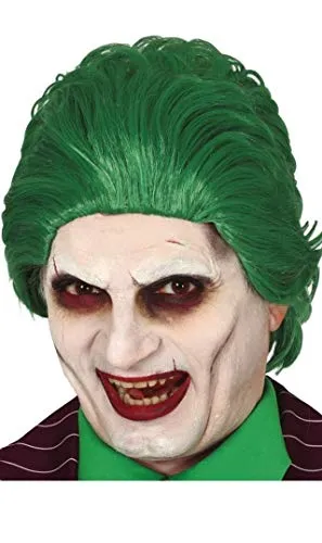 Fiestas Guirca parrucca verde liscia lunga carnevale