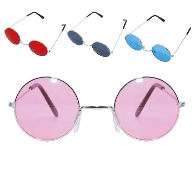 P'tit Clown 10801 Occhiali Rotondi Hippie Metallo Adulti Colore Assortito