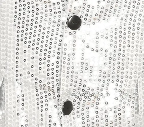 Fiestas Guirca Giacca Paillettes Argento Uomo M 48-50