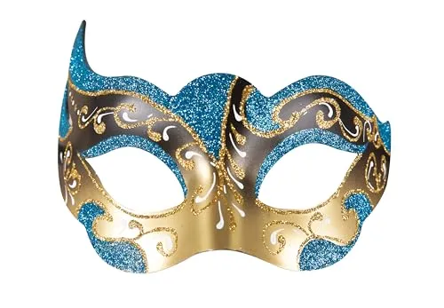 P'tit Clown 23405 maschera veneziana blu oro adulto