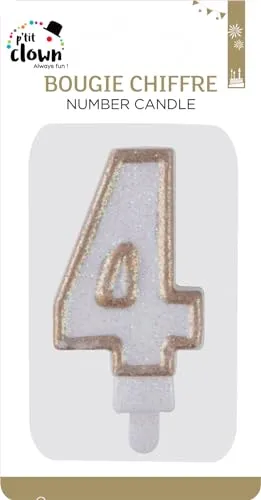 P'tit Clown 21194 candela numero 4 oro per torta