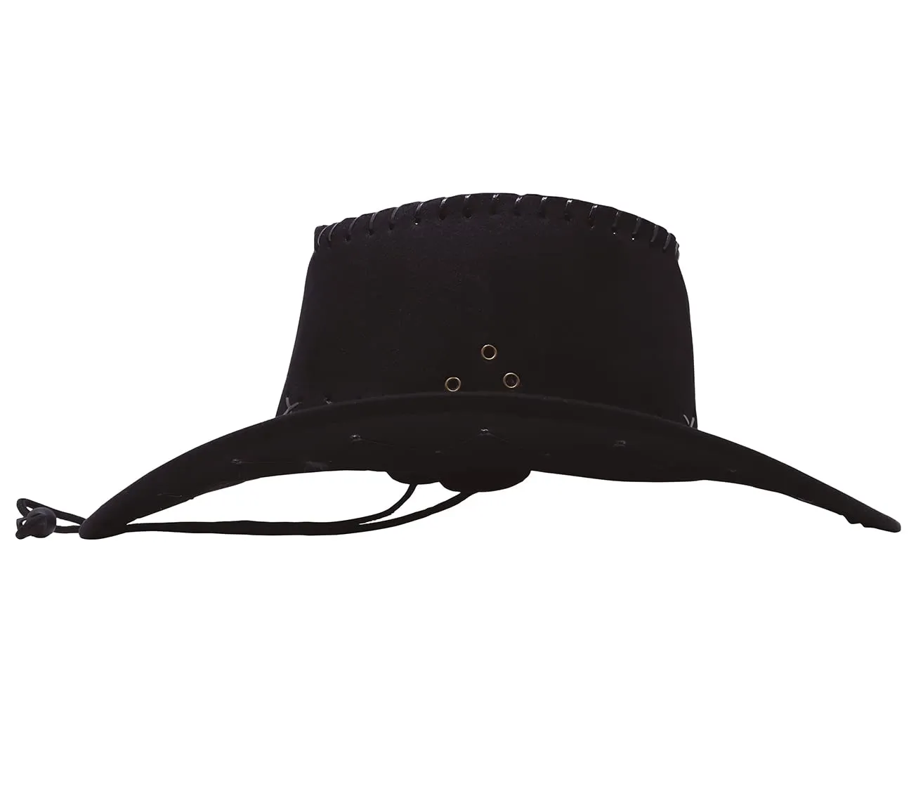 Guirca Cowboy Cappello Simil-Pelle Nero Adulti Unisex