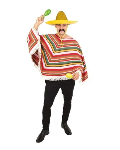 P'tit Clown 91224 poncho messicano adulto multicolore unica