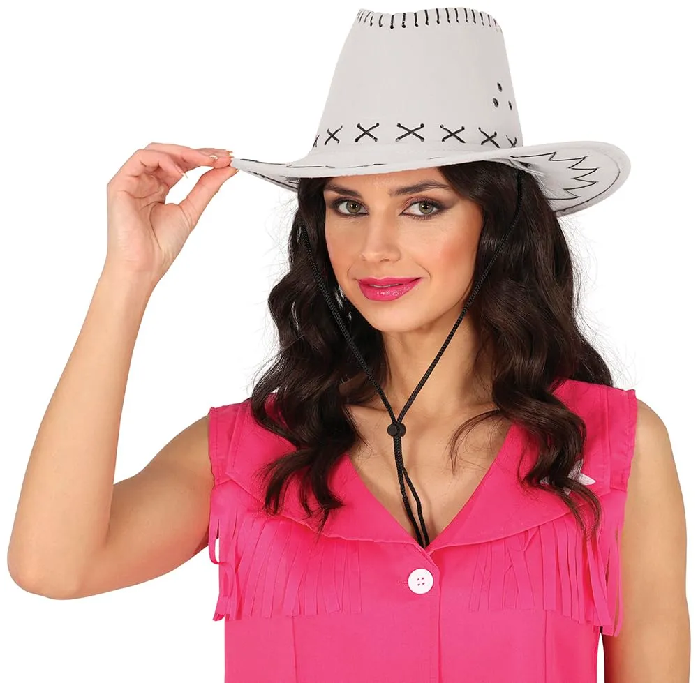 Guirca Cowboy Cappello Simil-Pelle Nero Adulti Unisex