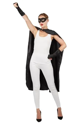 P'tit Clown kit supereroe adulto nero taglia unica