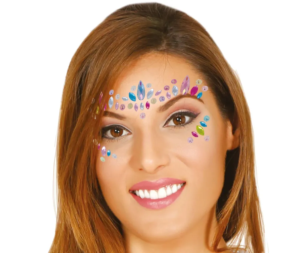 Fiestas Guirca Gioielli Viso Adesivi Multicolore donna