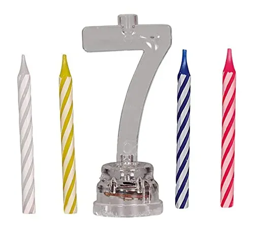 Fiestas Guirca n. 7 portacandele led 4 candele 13 cm compleanno