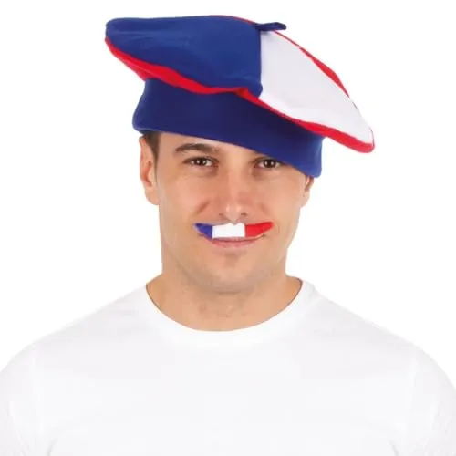 P'tit Clown 62530 baffi adesivi 6 pezzi blu bianco rosso
