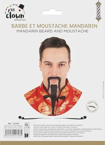 P'tit Clown Re22706 Barba e Baffi mandarino nero adesivo