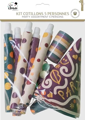 P'tit Clown 23445 Kit cotillon 5 persone multicolore