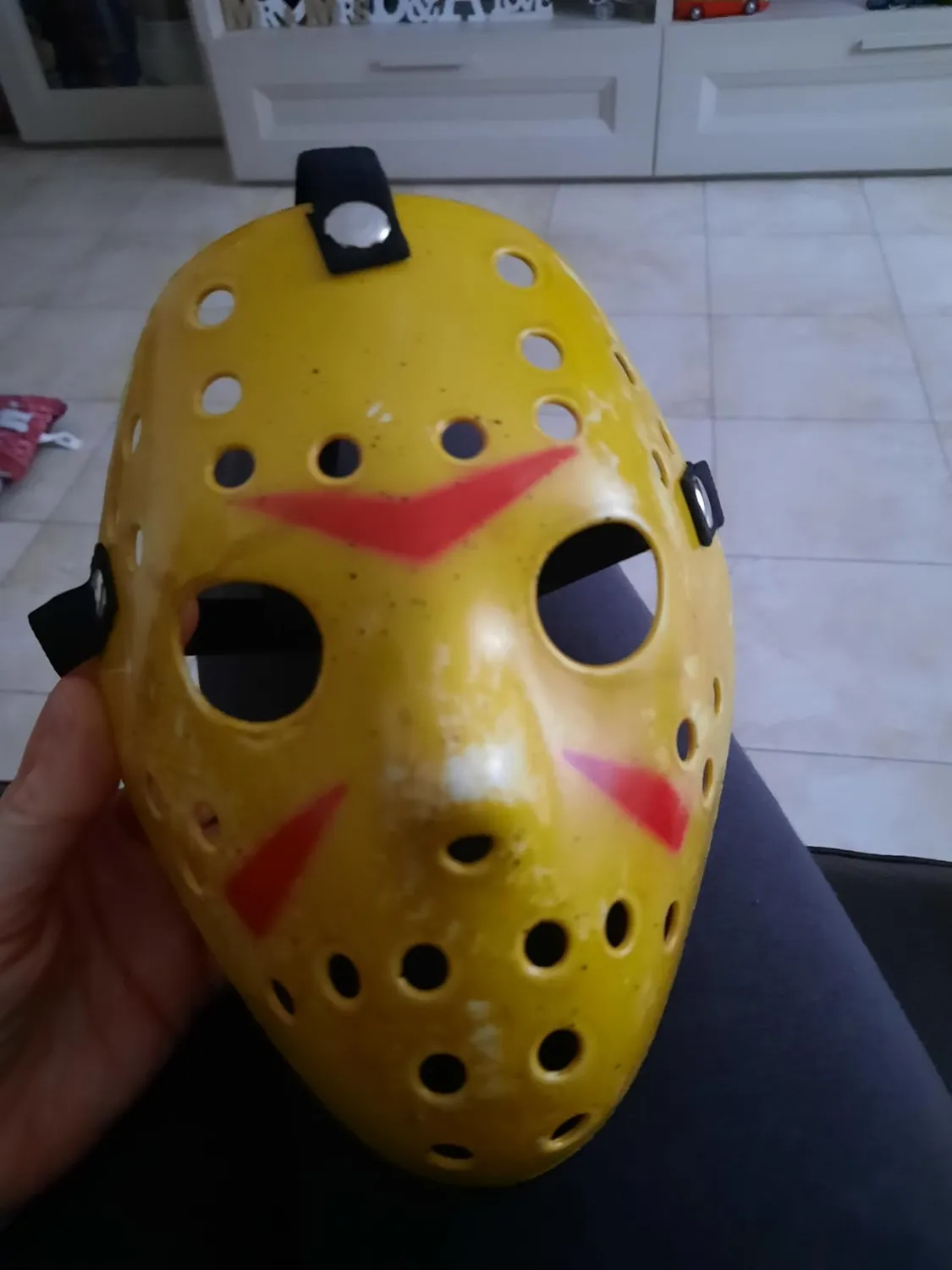 Guirca maschera hockey bambino beige in pvc