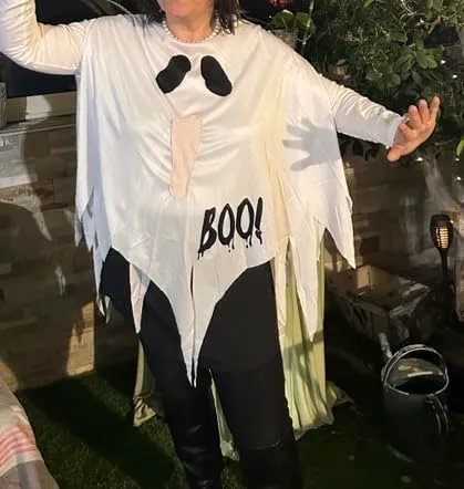 P'tit Clown 22109 costume fantasma poncho bianco adulto