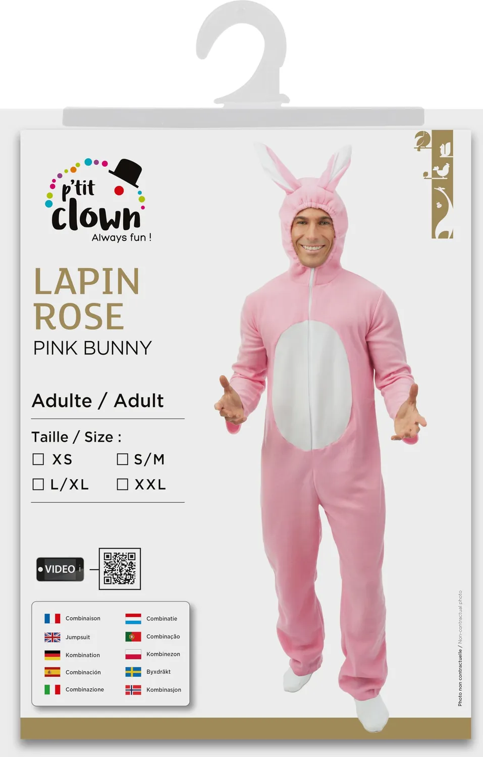 P'tit Clown Coniglio costume adulto unisex bianco