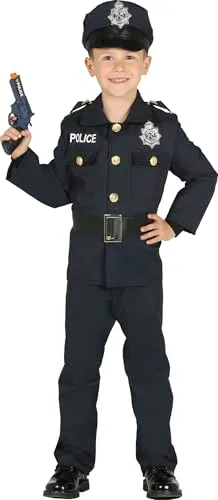 Guirca Costume Poliziotto Bambino Blu 10-12 Anni 151 Cm