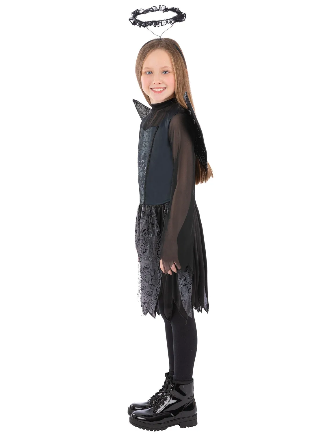 Smiffys Dark Angel costume bambina nero 10-12 anni
