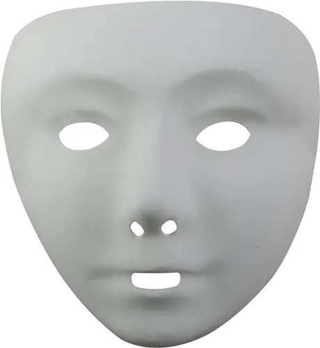 P'tit Clown maschera bianca donna rigida da decorare