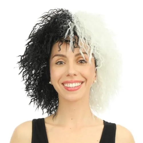 P'tit Clown Parrucca Cruella Nero Bianco Taglia Unica 30720