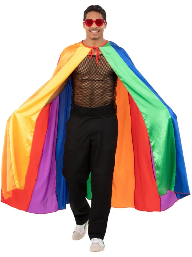 Smiffys Rainbow mantello adulto arcobaleno lungo
