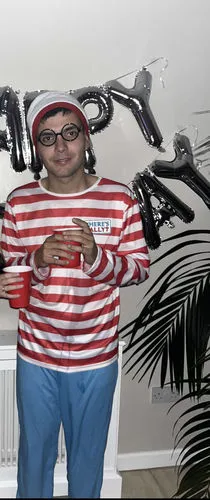 Smiffys Where's Wally Costume uomo 4 pezzi S