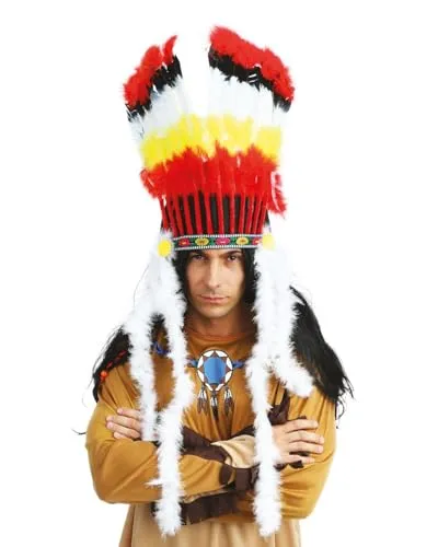 P'tit Clown 26300 copricapo indiano rosso giallo taglia unica
