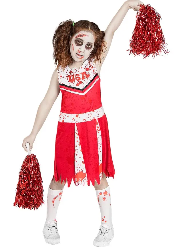 Funidelia Costume Cheerleader Zombie Bambina Rosso