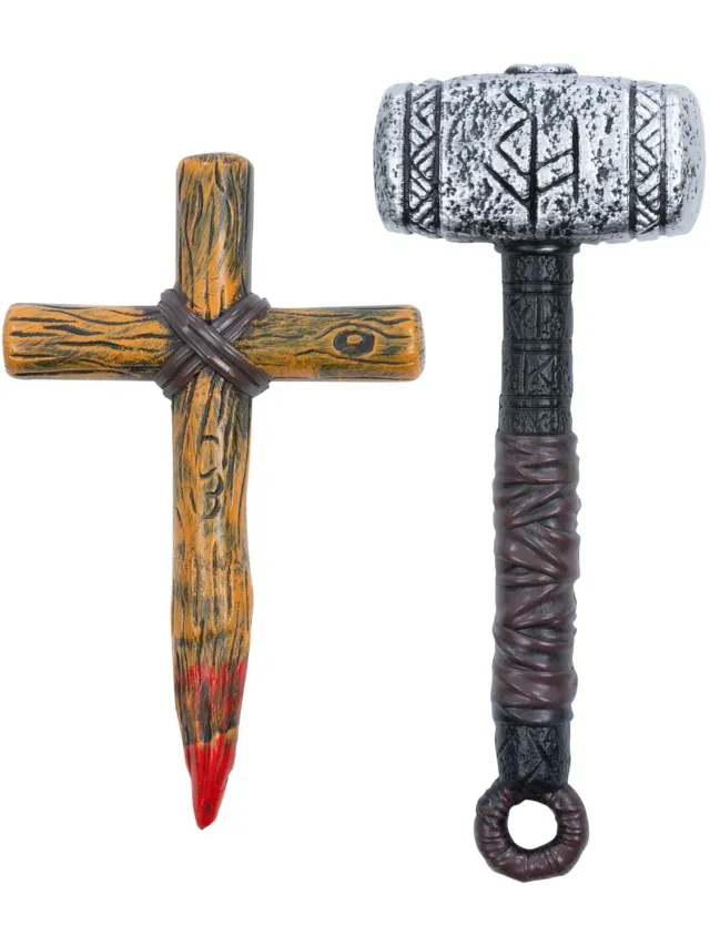 Smiffys Vampire Slayer Kit Paletto e Martello giocattolo