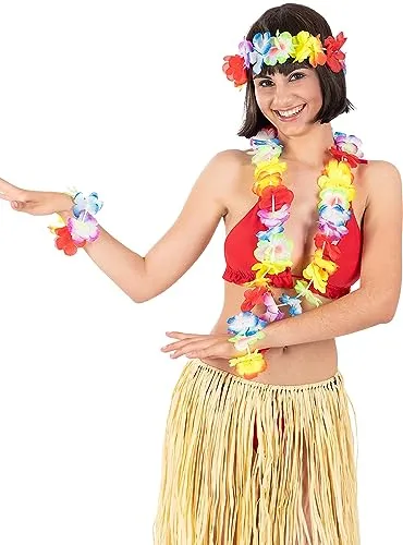 Funidelia Set Hawaii Multicolore Accessorio Costume Donna