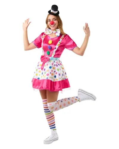 Funidelia Costume da Clown Donna Rosso S-M per Circo