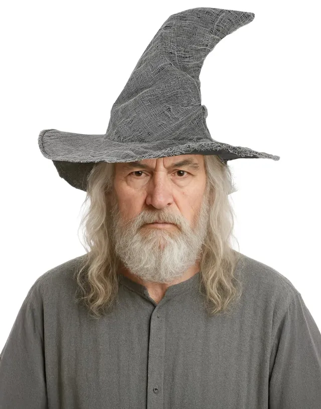 Guirca Cappello Mago Grigio Accessorio Carnevale Stregone
