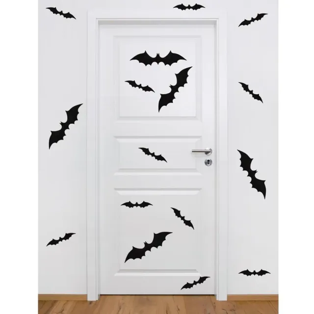 P'tit Clown re22936 adesivi pipistrello 60 pezzi neri 3D