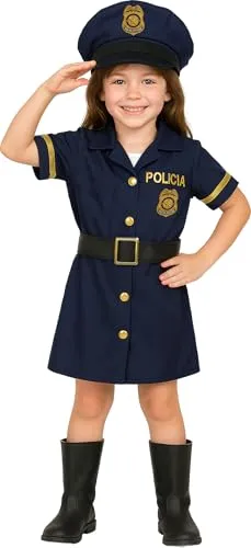 Guirca Poliziotta blu oro costume bambina 7-9 anni