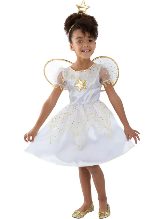 Smiffys Star Fairy costume fata bambina bianco 7-9 anni