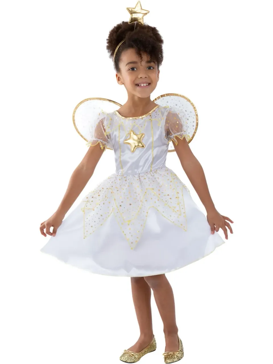 Smiffys Star Fairy costume fata bambina bianco 7-9 anni