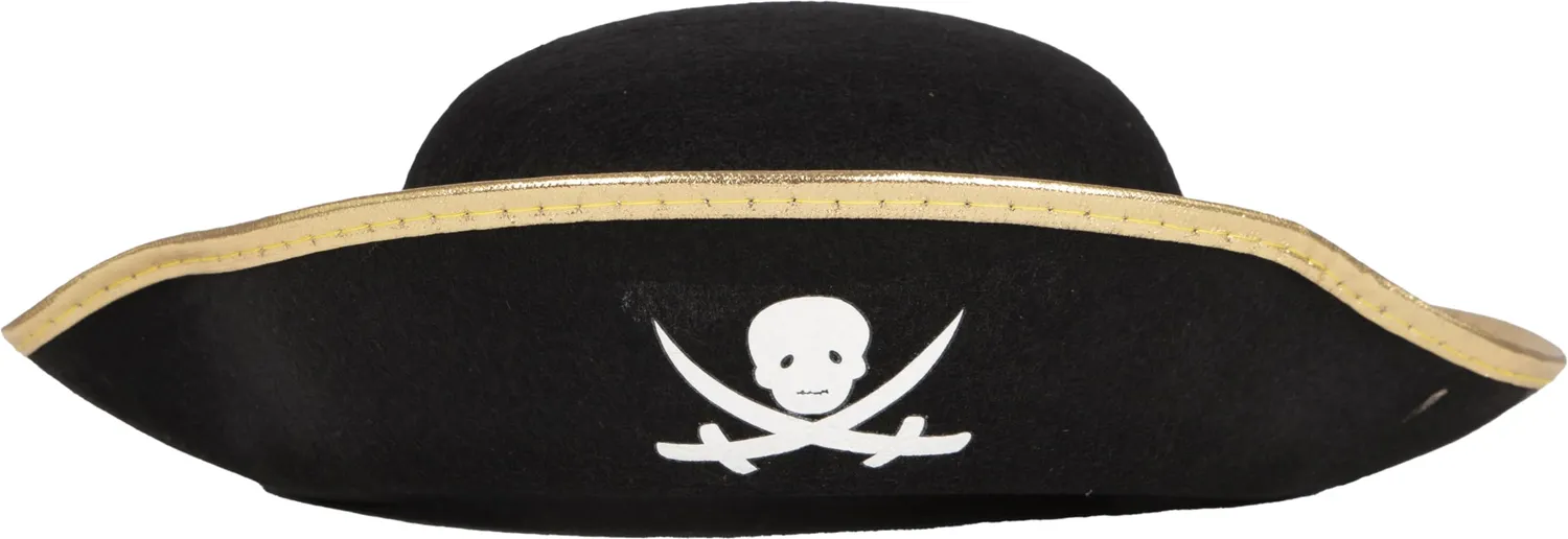 P'tit Clown Cappello pirata bambino nero nastro oro
