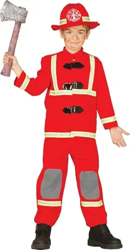Guirca Costume Pompiere Rosso 5-6 Anni 3 Pezzi