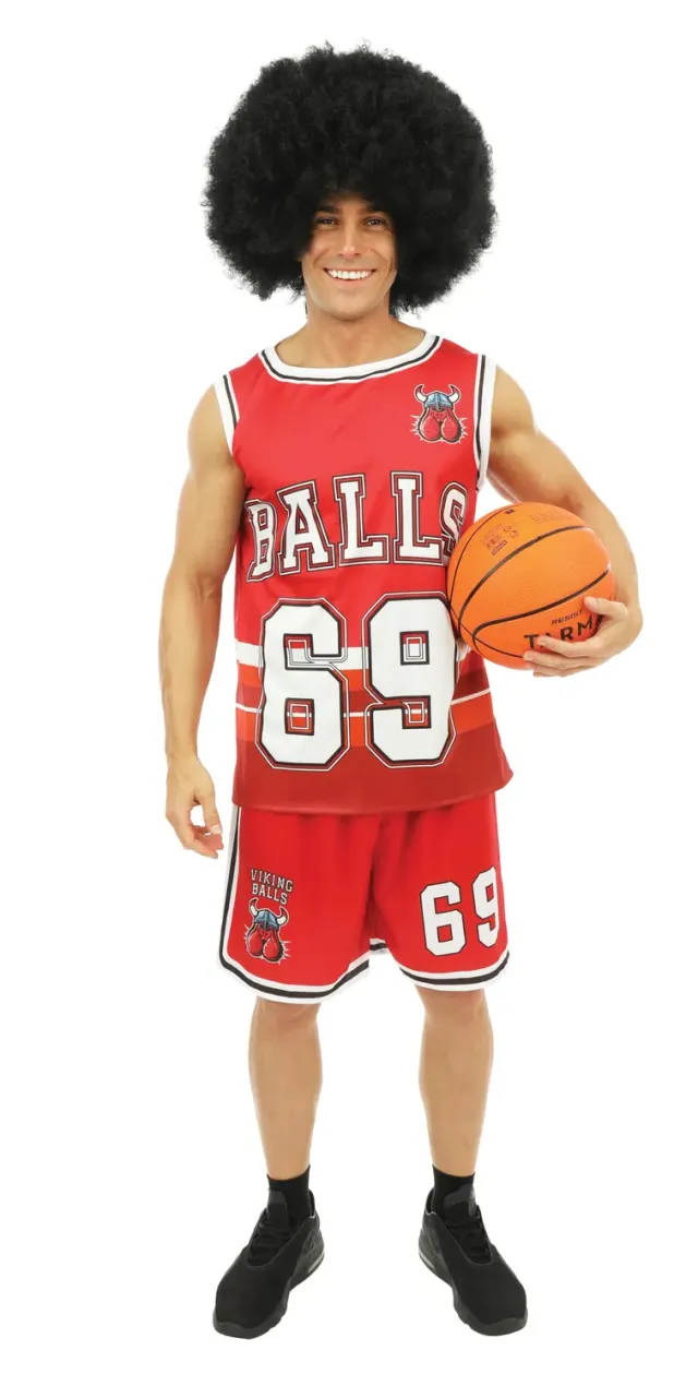 P'tit Clown Costume Cestista Adulto Rosso L-XL