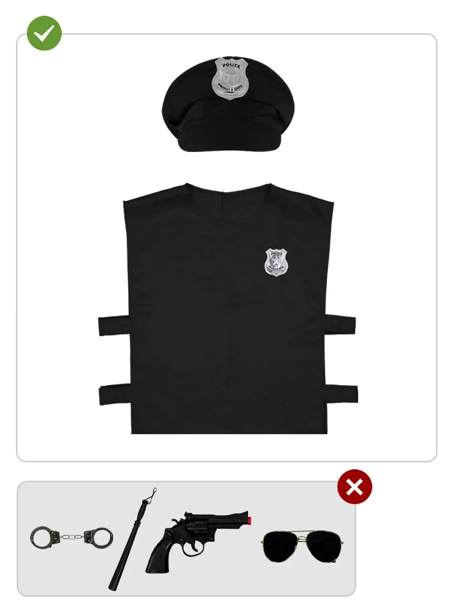 Funidelia Polizia Kit Accessori Costume Nero unisex