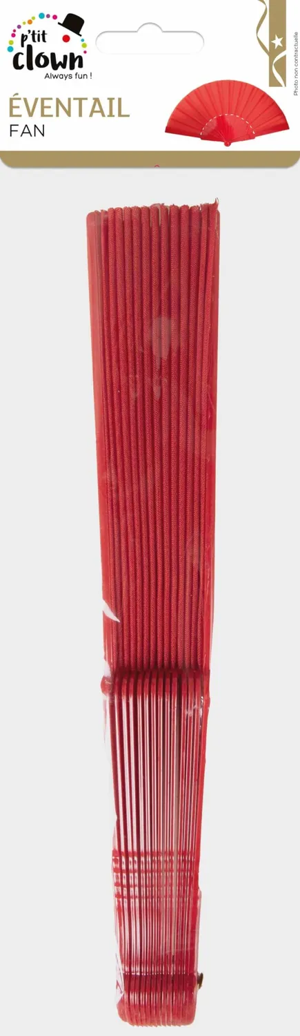 P'tit Clown ventaglio rosso 40 cm tessuto