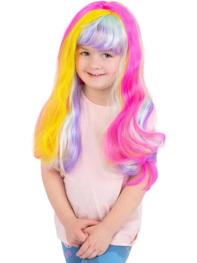 Smiffys Unicorn Parrucca Arcobaleno Bambina Multicolore