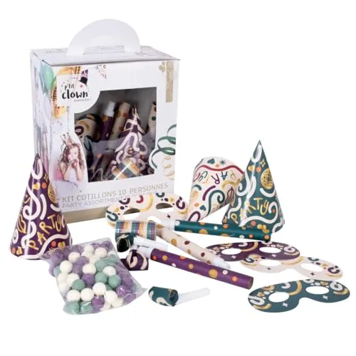 P'tit Clown 23443 kit cotillon 10 persone multicolore