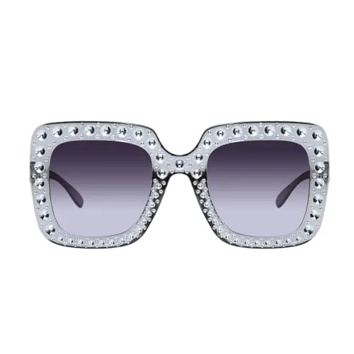 P'tit Clown Disco occhiali da festa argento strass anni 70