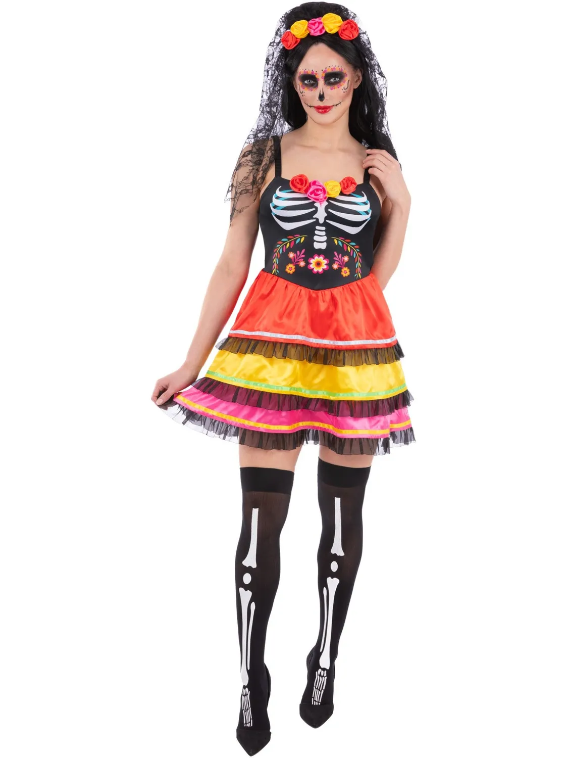 Smiffys Day of the Dead costume donna con velo